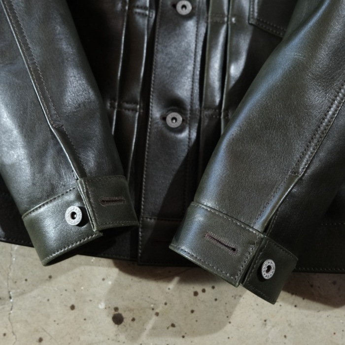 Y'2 LEATHER �磻�ġ��쥶����EB-140�ۡ�ECO HORSE 1st Type G�����ۢ㥨���ۡ��� OLIVE���΢�� COTTON LINEN�� ������