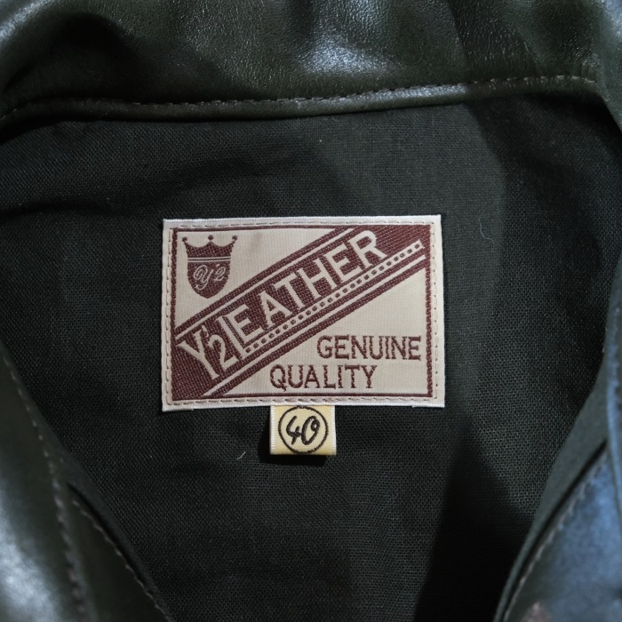 Y'2 LEATHER �磻�ġ��쥶����EB-140�ۡ�ECO HORSE 1st Type G�����ۢ㥨���ۡ��� OLIVE���΢�� COTTON LINEN�� ������