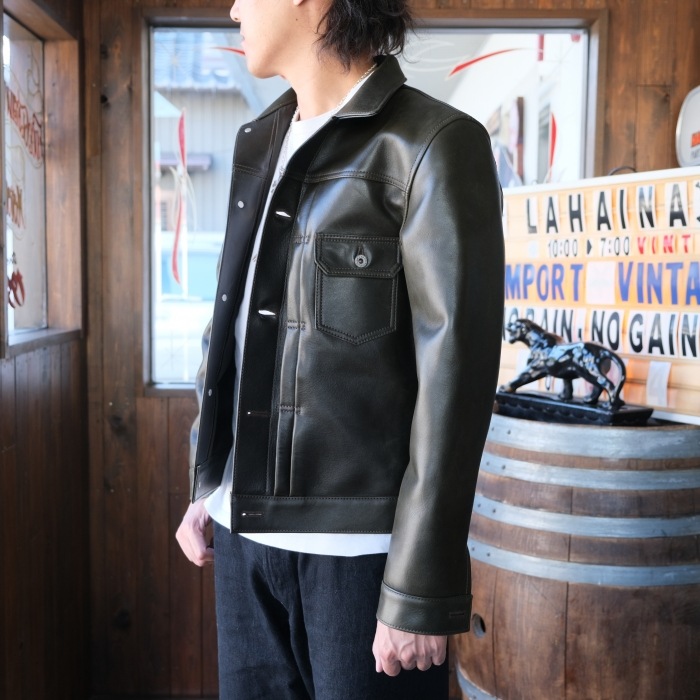 Y'2 LEATHER �磻�ġ��쥶����EB-140�ۡ�ECO HORSE 1st Type G�����ۢ㥨���ۡ��� OLIVE���΢�� COTTON LINEN�� ������