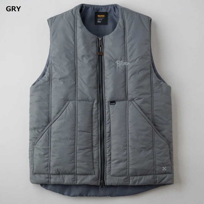 BLUCO �֥륳��145-35-008�ۡ�CREW NECK QUILTING VEST�ۥ��롼�ͥå�����ƥ��󥰥٥��� PRIMALOFT��¢