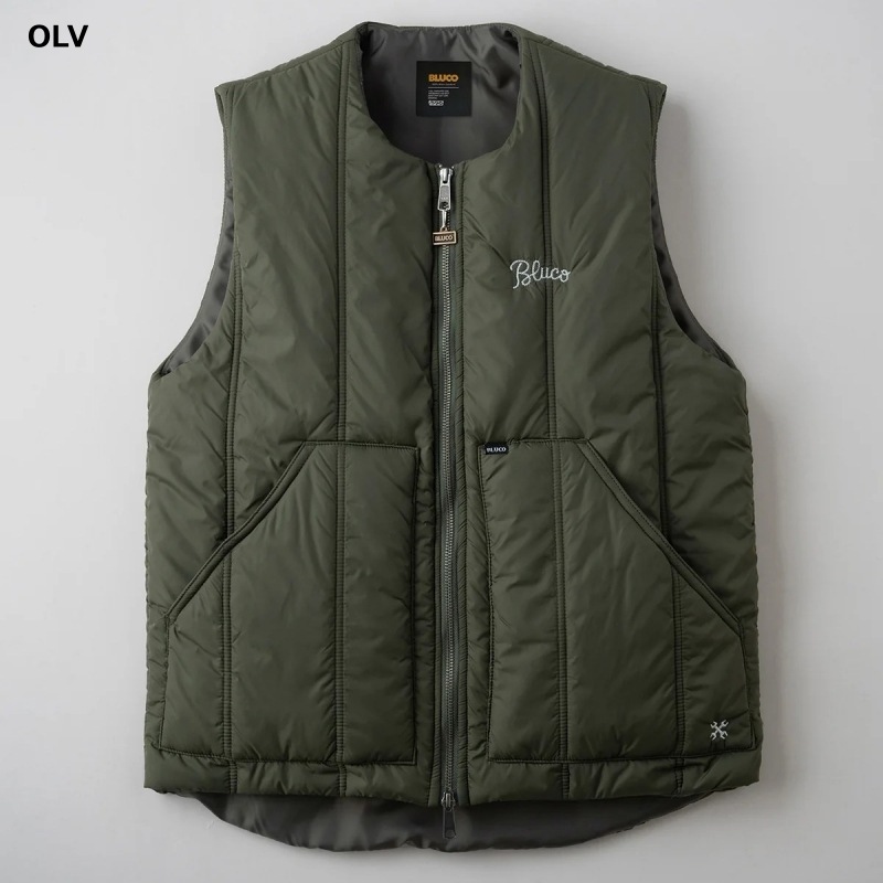 BLUCO �֥륳��145-35-008�ۡ�CREW NECK QUILTING VEST�ۥ��롼�ͥå�����ƥ��󥰥٥��� PRIMALOFT��¢