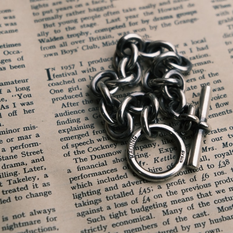 RAOING 󥰡3MM Chain Braceletۢ24cm 3mm֥쥹å ϥɥᥤ С SILVER925
