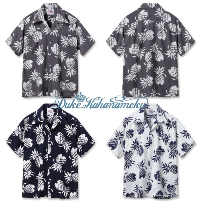 DUKE KAHANAMOKU �ǥ塼�����ϥʥ⥯��DK36201�ۡ�SPECIAL EDITION ��DUKE'S PINEAPPLE�� (SHORT SLEEVE) �� �ѥ��ʥåץ� �ϥ磻���� �����ϥ���� RAYON100%
