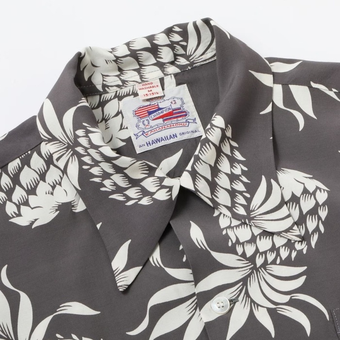 DUKE KAHANAMOKU �ǥ塼�����ϥʥ⥯��DK36201�ۡ�SPECIAL EDITION ��DUKE'S PINEAPPLE�� (SHORT SLEEVE) �� �ѥ��ʥåץ� �ϥ磻���� �����ϥ���� RAYON100%