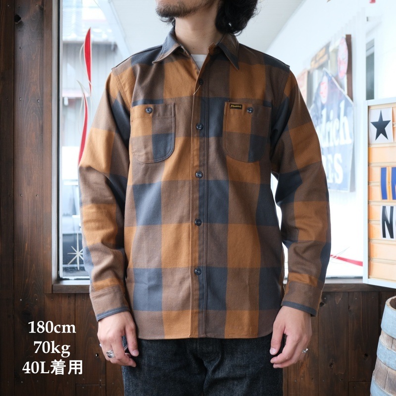 Pherrow`s �ե���������25W-720WS-C�ۥե��ͥ륷��� �����å������  COTTON100% ������