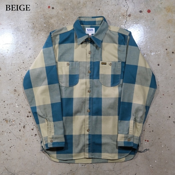 Pherrow`s �ե���������25W-720WS-C�ۥե��ͥ륷��� �����å������  COTTON100% ������
