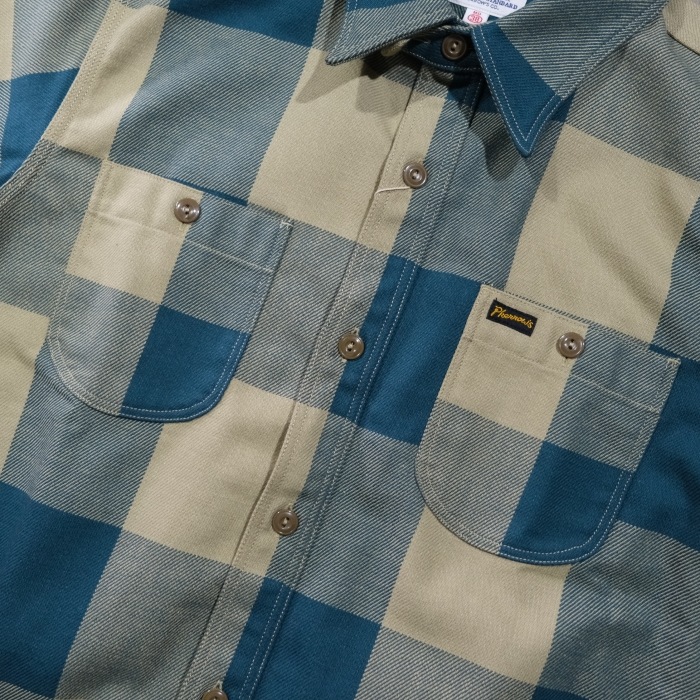Pherrow`s �ե���������25W-720WS-C�ۥե��ͥ륷��� �����å������  COTTON100% ������