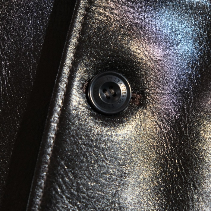 Y'2 LEATHER �磻�ġ��쥶����LSC-76-C�ۡ�ANILINE STEER ROUNDED HEM CAR COAT�ۢ�BLACK�� ���˥�󥹥ƥ����������� �׸���1.5mm MADE IN JAPAN