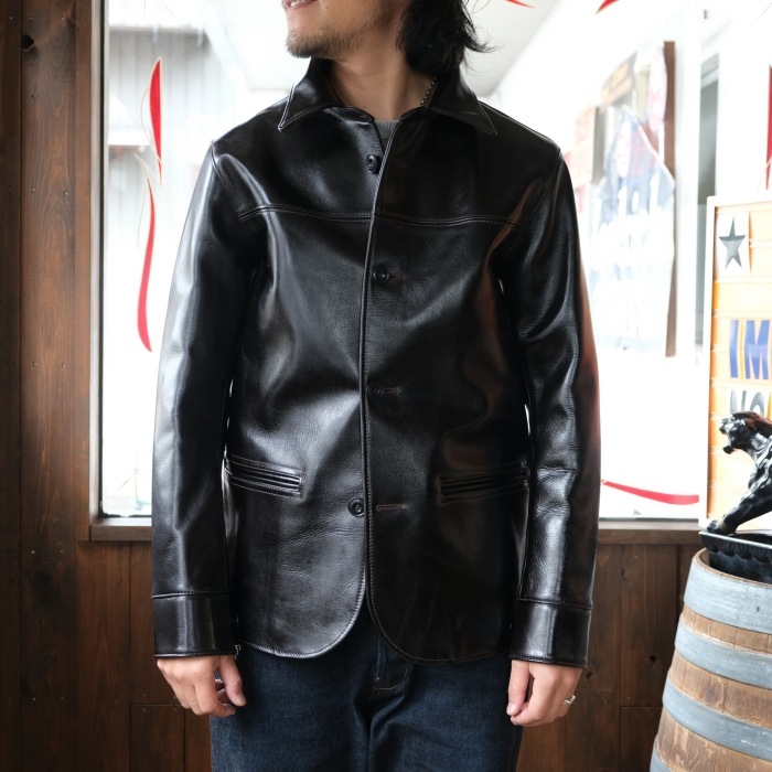 Y'2 LEATHER �磻�ġ��쥶����LSC-76-C�ۡ�ANILINE STEER ROUNDED HEM CAR COAT�ۢ�BLACK���44XXL�� ���˥�󥹥ƥ����������� �׸���1.5mm MADE IN JAPAN