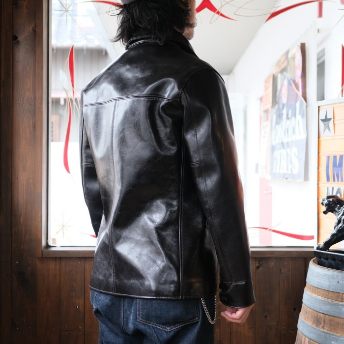 Y'2 LEATHER �磻�ġ��쥶����LSC-76-C�ۡ�ANILINE STEER ROUNDED HEM CAR COAT�ۢ�BLACK���44XXL�� ���˥�󥹥ƥ����������� �׸���1.5mm MADE IN JAPAN