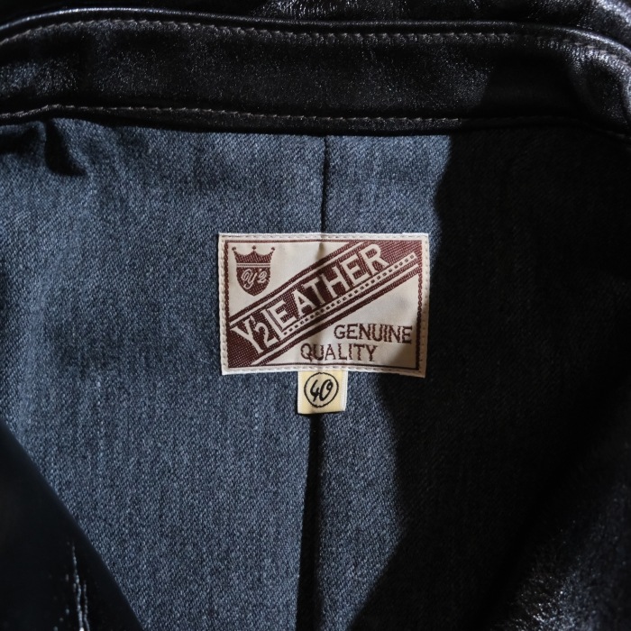 Y'2 LEATHER �磻�ġ��쥶����LSC-76-C�ۡ�ANILINE STEER ROUNDED HEM CAR COAT�ۢ�BLACK���44XXL�� ���˥�󥹥ƥ����������� �׸���1.5mm MADE IN JAPAN