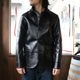 Y'2 LEATHER �磻�ġ��쥶����LSC-76-C�ۡ�ANILINE STEER ROUNDED HEM CAR COAT�ۢ�BLACK���44XXL�� ���˥�󥹥ƥ����������� �׸���1.5mm MADE IN JAPAN