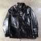Y'2 LEATHER �磻�ġ��쥶����LSC-76-C�ۡ�ANILINE STEER ROUNDED HEM CAR COAT�ۢ�BLACK���44XXL�� ���˥�󥹥ƥ����������� �׸���1.5mm MADE IN JAPAN