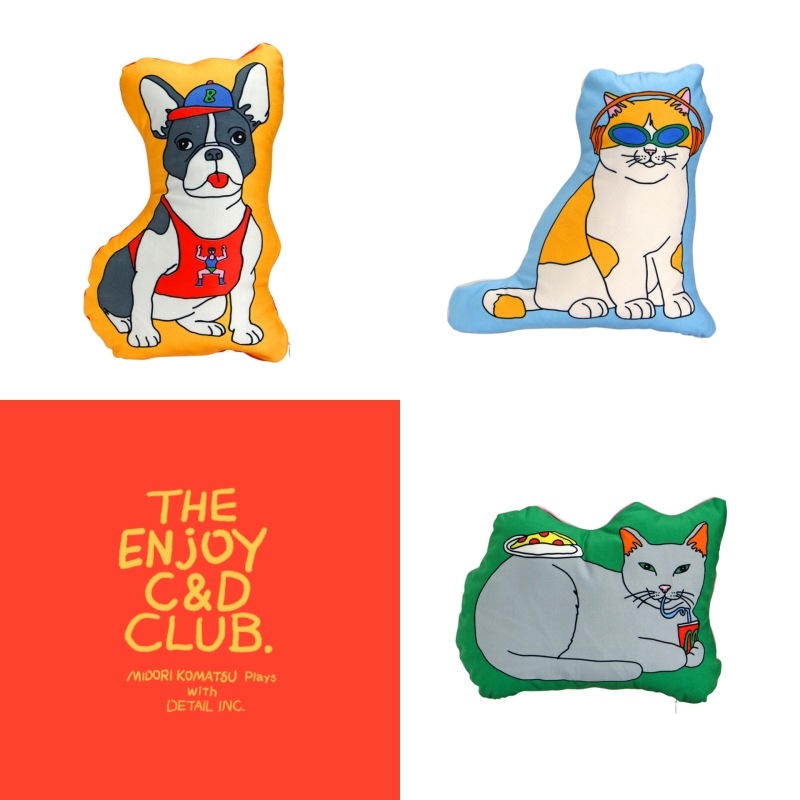 MIDORI KOMATSU Plays with DETAIL INC.THE ENJOY C&D CLUB CUSHIONۢMIDIUM䥯å ԥ  ޥե СǺ
