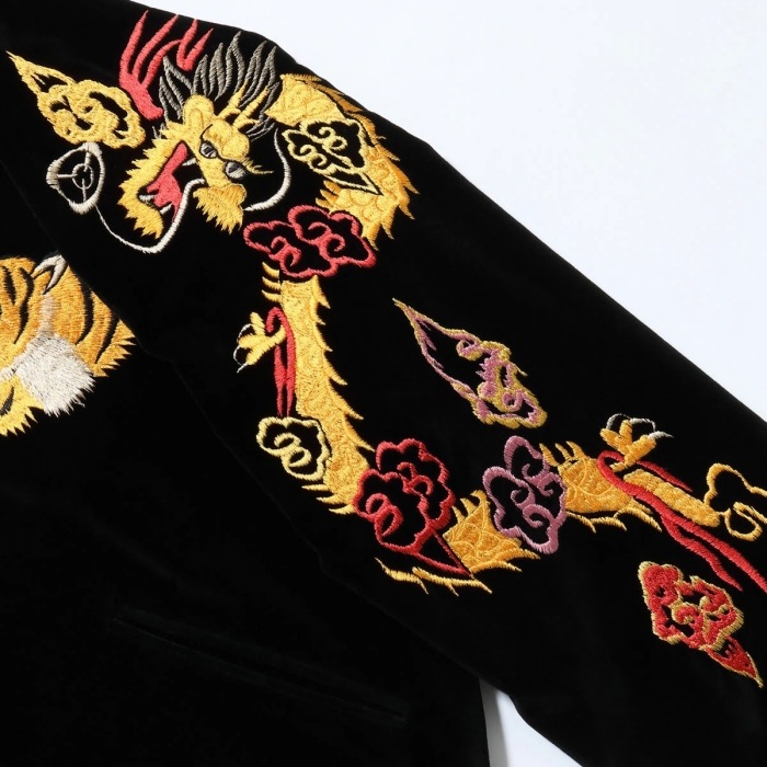 TAILOR TOYO�ơ��顼���Ρ�TT15840-119��Mid 1950s Style Velveteen Souvenir Jacket��GOLD DRAGON & GOLD TIGER�ɡߡ�JAPAN MAP�ɥ�����������ꥢ���ƥ�