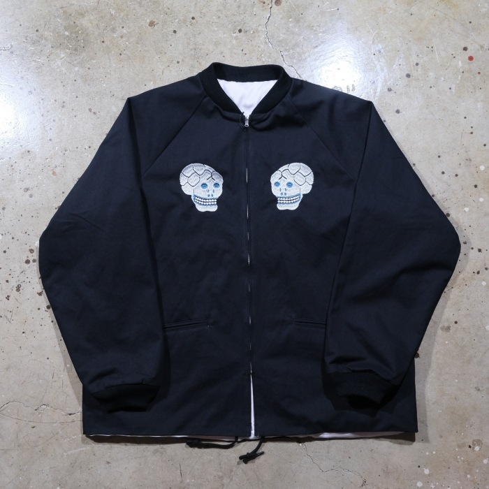 THRIFTY LOOK ����եƥ���å���TL26S001�ۡ�SNAKE & SKULL SOUVENIR BLOUSON�ۢ�Black Canvas�䥹���٥˥��֥륾�� ���㥱�å� ��������� ���͡���������