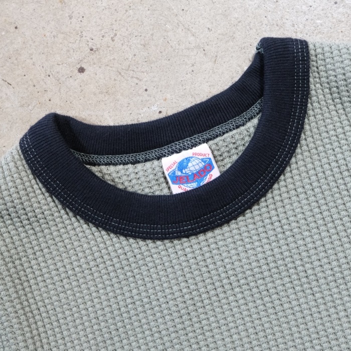 JELADO �����顼�ɡ�AB23210�ۡ�Mega Thermal Crew Neck 2tone�ۢ� Sage Green x Black�� �ᥬ�����ޥ� ���롼�ͥå� 2�ȡ��� COTTON100% ������