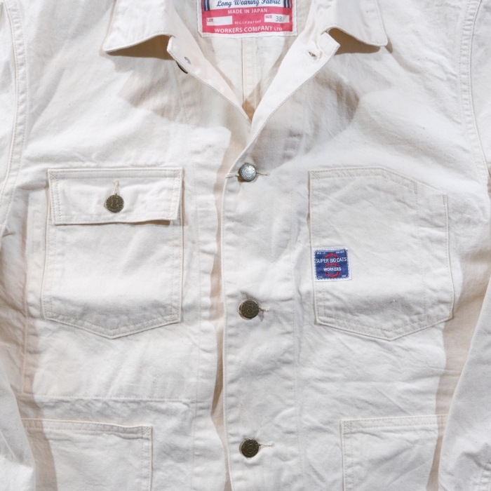 WORKERS ���������SUPER BIG CAT Railroad Jacket�ۢ�White Denim�䥹�ѡ��ӥå�����åȥ쥤������ɥ��㥱�å� �ǥ˥� 10oz ���С�������  COTTON100%