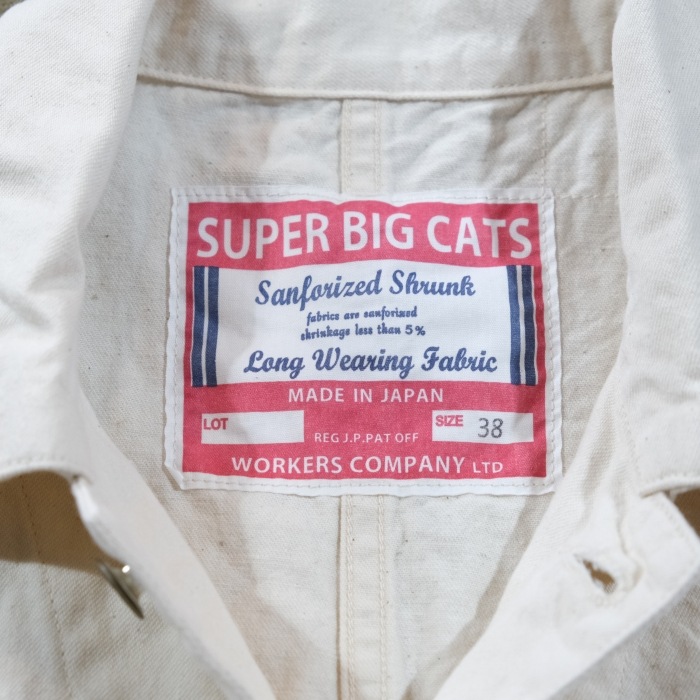 WORKERS ���������SUPER BIG CAT Railroad Jacket�ۢ�White Denim�䥹�ѡ��ӥå�����åȥ쥤������ɥ��㥱�å� �ǥ˥� 10oz ���С�������  COTTON100%