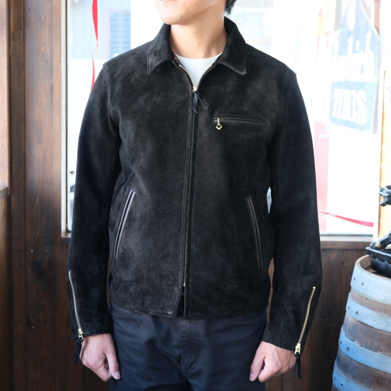 Y'2 LEATHER 磻ġ쥶TR-65ۡSTERR SUEDE SINGLE RIDERSۢBLACK䥹ƥɥ󥰥饤㥱å  