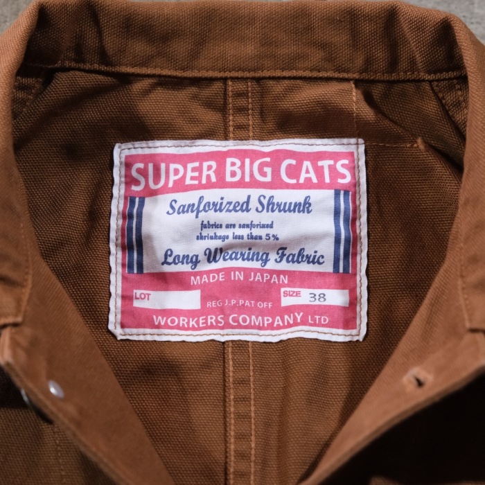 WORKERS ���������SUPER BIG CAT Railroad Jacket�ۢ�Brown Duck�䥹�ѡ��ӥå�����åȥ쥤������ɥ��㥱�å� ���å��� ���С�������  COTTON100%