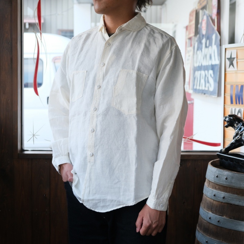 TCB jeans �ƥ��������ӡ������󥺡�Detachable Collar Work Shirt��Linen��ۥǥ��å���֥륫�顼�������� ��ͥ�100�� ��곰����ǽ�� ������