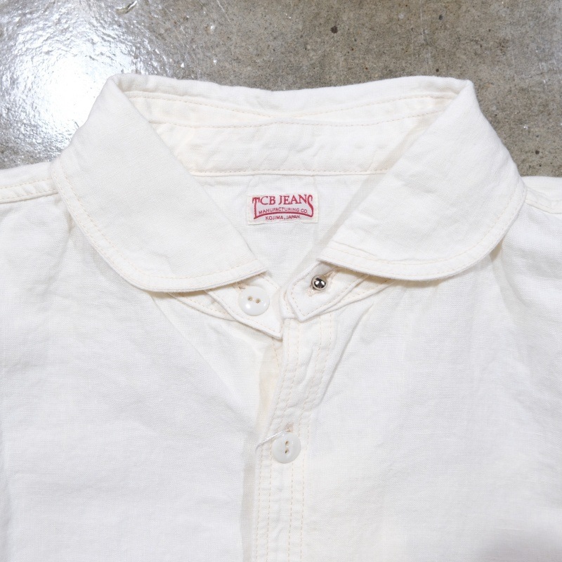 TCB jeans �ƥ��������ӡ������󥺡�Detachable Collar Work Shirt��Linen��ۥǥ��å���֥륫�顼�������� ��ͥ�100�� ��곰����ǽ�� ������