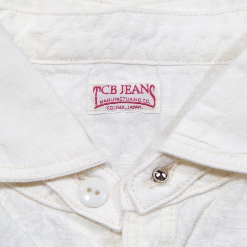 TCB jeans �ƥ��������ӡ������󥺡�Detachable Collar Work Shirt��Linen��ۥǥ��å���֥륫�顼�������� ��ͥ�100�� ��곰����ǽ�� ������