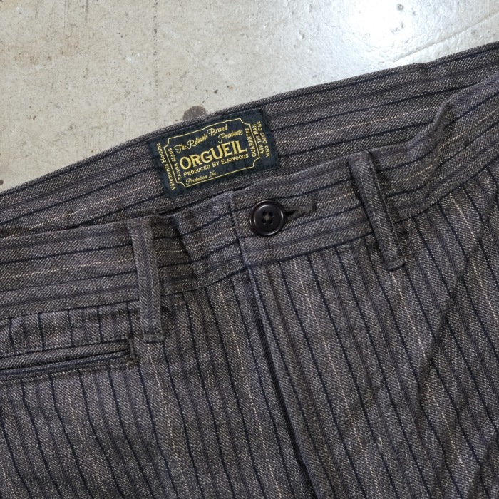 ORGUEIL ���륲�����OR-1138�ۡ�Garment-Dyed Stripe Trousers�ۥ������ȥ������ȥ饤�ץȥ饦������ �ߥ꥿�꡼  COTTON100�� ������ 