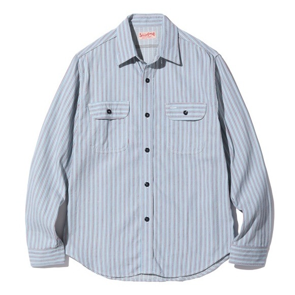 SUGAR CANE ���奬���������SC29146�ۡ�DOBBY STRIPE WORK SHIRT (LONG SLEEVE) �� �ɥӡ����ȥ饤�ץ������� Ĺµ����� ������ COTTON100%