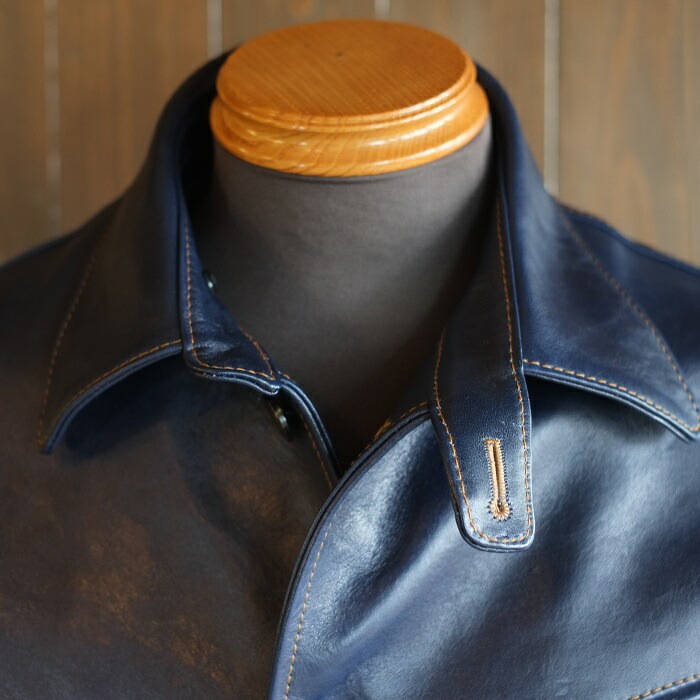 ̵Y'2 LEATHER(磻ġ쥶<BR>IC-77ۡINDIGO HORSE CAR COAT<BR>ۡϥɢ㥤ǥۡ䥫 쥶ϡե 쥶㥱å<BR>MADE IN JAPAN