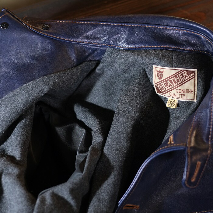 ̵Y'2 LEATHER(磻ġ쥶<BR>IC-77ۡINDIGO HORSE CAR COAT<BR>ۡϥɢ㥤ǥۡ䥫 쥶ϡե 쥶㥱å<BR>MADE IN JAPAN