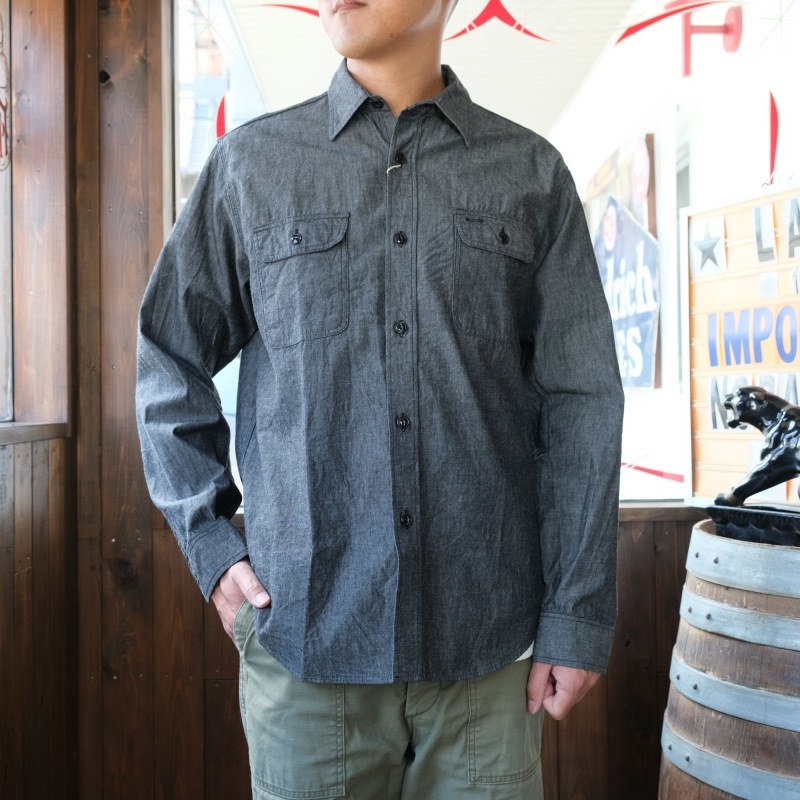SUGAR CANE ���奬���������SC29159�ۡ�BLACK CHAMBRAY L/S WORK SHIRTS��Ĺµ�������� �֥�å������֥졼���� ������ COTTON100%