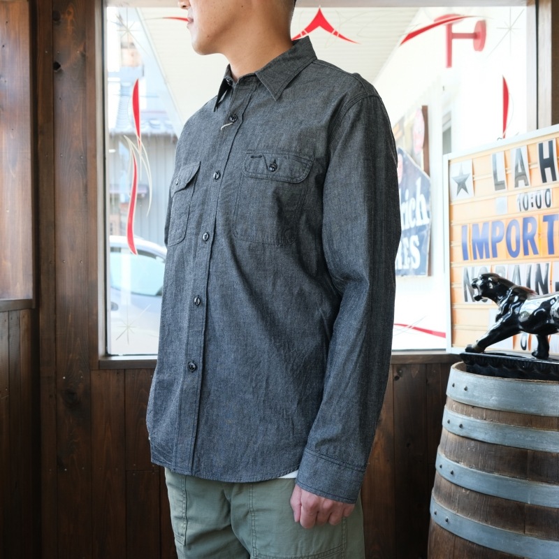 SUGAR CANE ���奬���������SC29159�ۡ�BLACK CHAMBRAY L/S WORK SHIRTS��Ĺµ�������� �֥�å������֥졼���� ������ COTTON100%