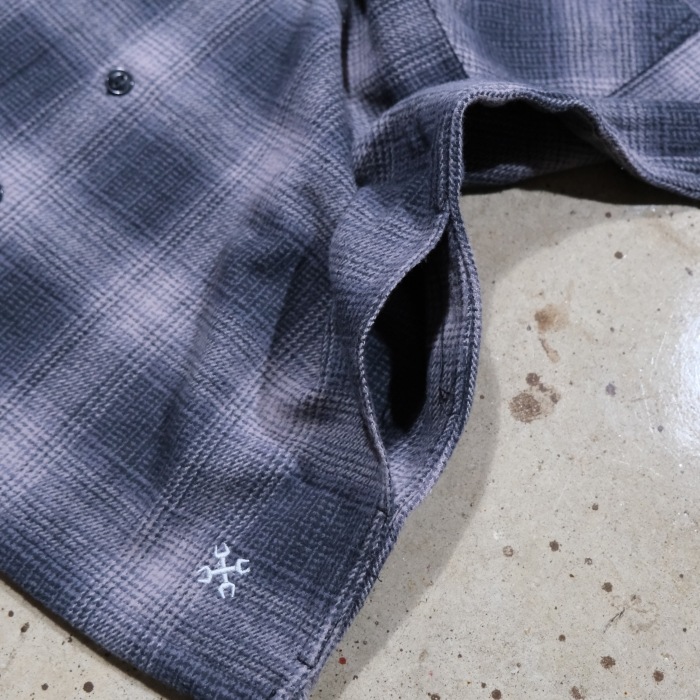 BLUCO �֥륳��155-11-047�ۡ�OMBRE CHECK FLANNEL SHIRT�ۥ���֥졼�����å��ե��ͥ륷��� Ĺµ ��������� COTTON