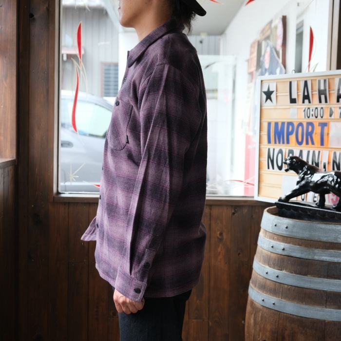 BLUCO �֥륳��155-11-047�ۡ�OMBRE CHECK FLANNEL SHIRT�ۥ���֥졼�����å��ե��ͥ륷��� Ĺµ ��������� COTTON