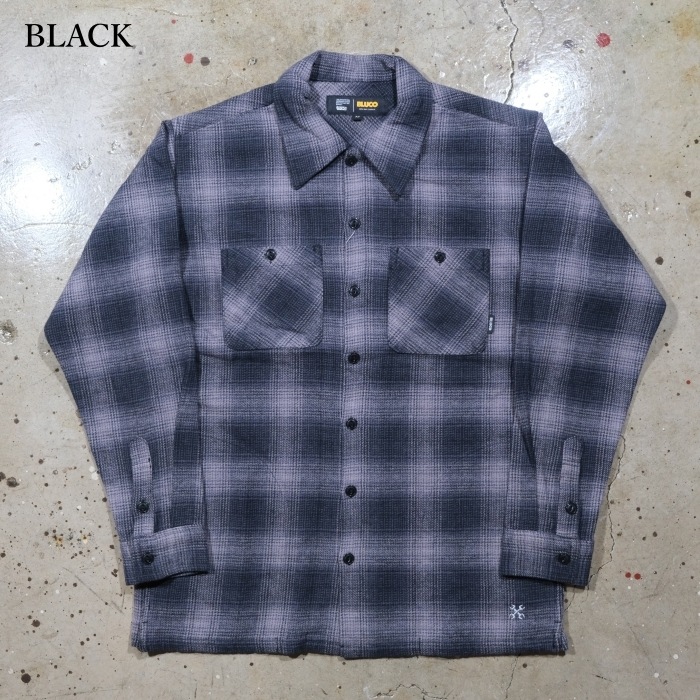 BLUCO �֥륳��155-11-047�ۡ�OMBRE CHECK FLANNEL SHIRT�ۥ���֥졼�����å��ե��ͥ륷��� Ĺµ ��������� COTTON