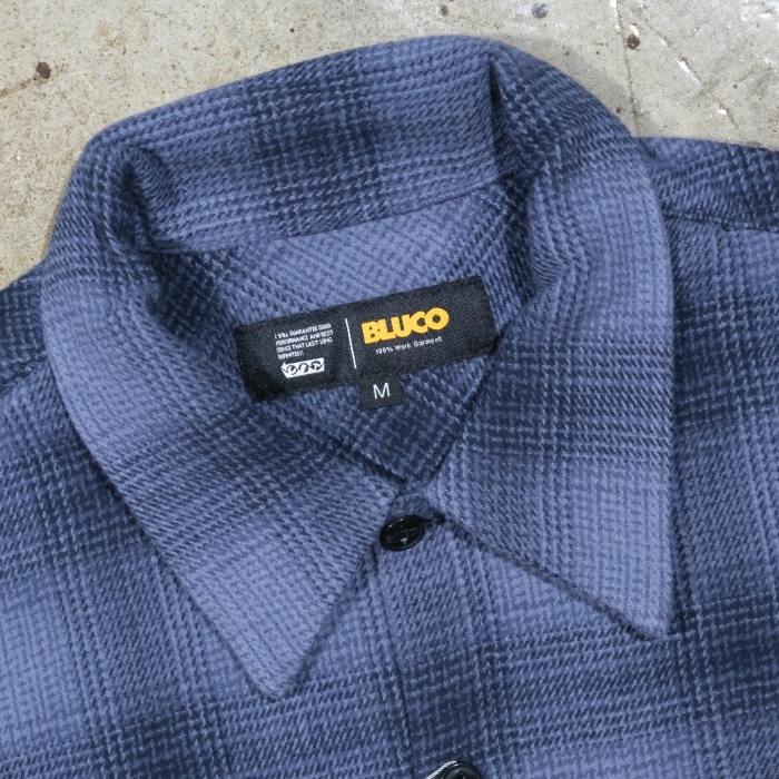 BLUCO �֥륳��155-11-047�ۡ�OMBRE CHECK FLANNEL SHIRT�ۥ���֥졼�����å��ե��ͥ륷��� Ĺµ ��������� COTTON