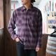 BLUCO �֥륳��155-11-047�ۡ�OMBRE CHECK FLANNEL SHIRT�ۥ���֥졼�����å��ե��ͥ륷��� Ĺµ ��������� COTTON