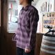 BLUCO �֥륳��155-11-047�ۡ�OMBRE CHECK FLANNEL SHIRT�ۥ���֥졼�����å��ե��ͥ륷��� Ĺµ ��������� COTTON