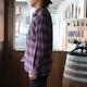 BLUCO �֥륳��155-11-047�ۡ�OMBRE CHECK FLANNEL SHIRT�ۥ���֥졼�����å��ե��ͥ륷��� Ĺµ ��������� COTTON