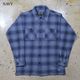 BLUCO �֥륳��155-11-047�ۡ�OMBRE CHECK FLANNEL SHIRT�ۥ���֥졼�����å��ե��ͥ륷��� Ĺµ ��������� COTTON