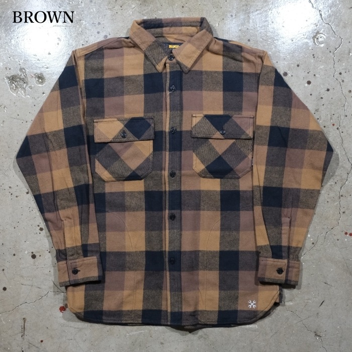 BLUCO �֥륳��155-11-048�ۡ�BUFFALO CHECK FLANNEL SHIRT�ۥХåե����������å��ե��ͥ륷��� Ĺµ ��������� COTTON
