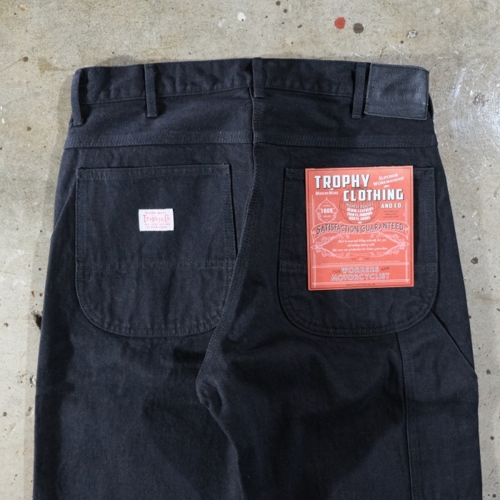 TROPHY CLOTHING x LAHAINA�ȥ��ե������������󥰡�Painter Blackie Denim�������֥�å����ڥ��󥿡��ѥ�� �֥�å��ǥ˥� 