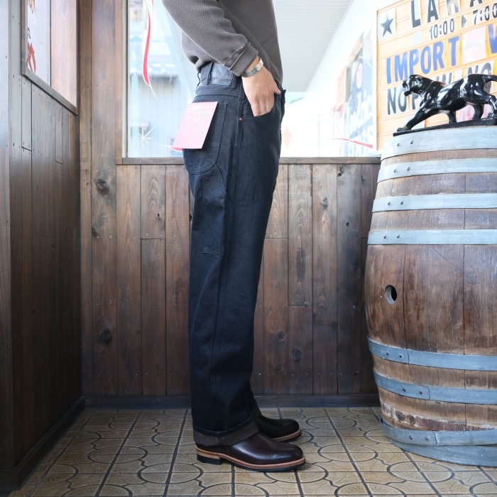 TROPHY CLOTHING x LAHAINA�ȥ��ե������������󥰡�Painter Blackie Denim�������֥�å����ڥ��󥿡��ѥ�� �֥�å��ǥ˥� 