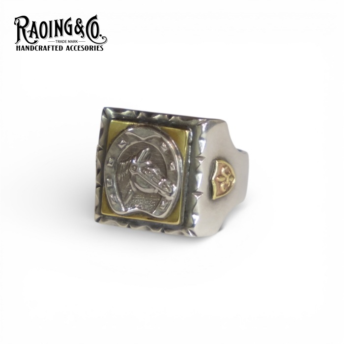 RAOING �������󥰡�Horse Mexican Ring�ۥۡ����ᥭ�������� ���� �ϥ�ɥᥤ�� ����С� �֥饹 SILVER925 BRASS