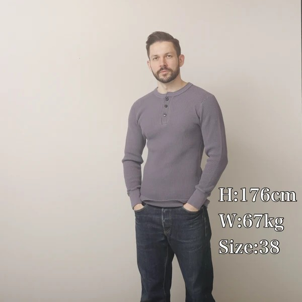 JELADO �����顼�ɡ�AB94236�ۡ�Mega Thermal Henry Neck�ۢ�Sage Green / Fade Navy��ᥬ�����ޥ� �إ�꡼�ͥå� COTTON100% ������