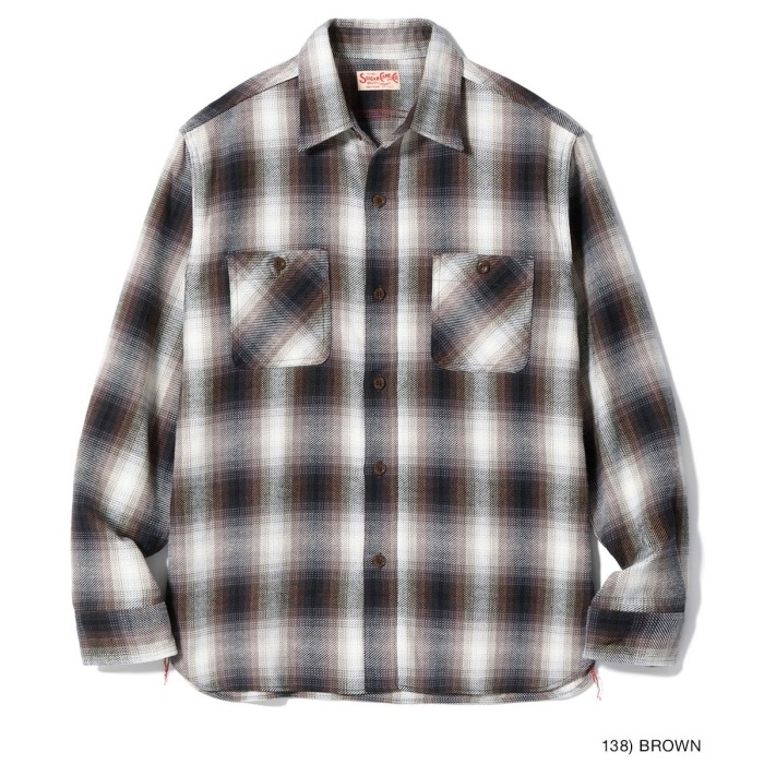 SUGAR CANE ���奬���������SC29561�ۡ�TWILL CHECK WORK SHIRT�ۥĥ�������å��������� �ե��ͥ� ����֥졼 ������ COTTON100%
