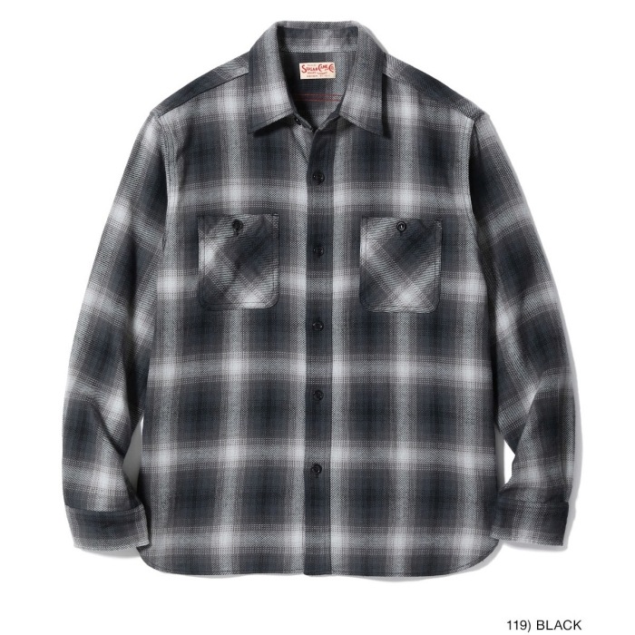 SUGAR CANE ���奬���������SC29561�ۡ�TWILL CHECK WORK SHIRT�ۥĥ�������å��������� �ե��ͥ� ����֥졼 ������ COTTON100%