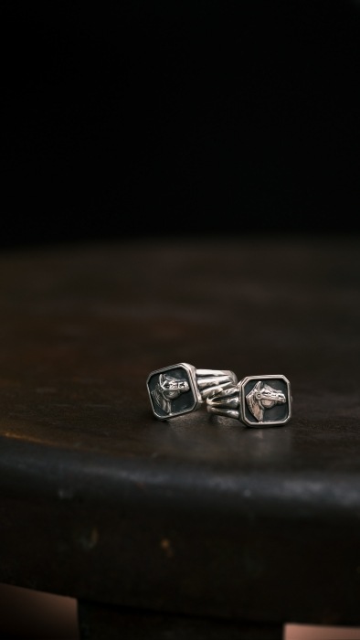 RAOING �������󥰡�Classic Horse Ring�ۥ��饷�å��ۡ������ ���� �ϥ�ɥᥤ�� ����С� SILVER925 